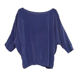 Open back silk blouse with elastic waist 💜